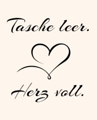 Tasche leer Herz voll Jutebeutel Design Tasche leer Herz voll Jutebeutel Design