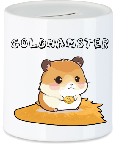 Goldhamster Spardose mit Münze