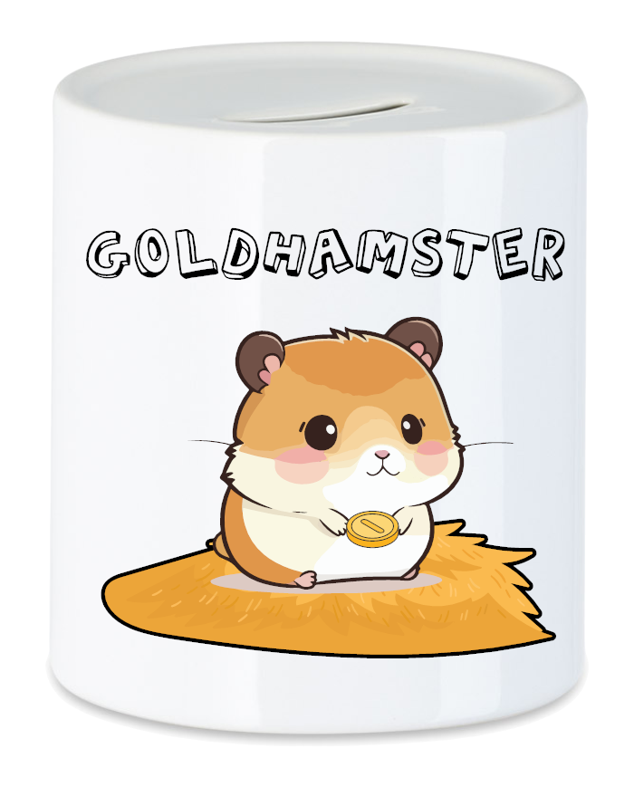 Goldhamster Spardose mit Münze