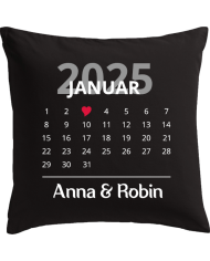Kalender-Datum-Kissen schwarz Kalender-Datum-Kissen schwarz