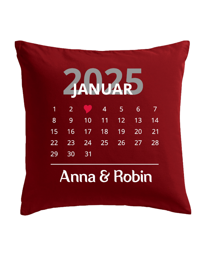 Kalender-Datum-Kissen rot Kalender-Datum-Kissen rot