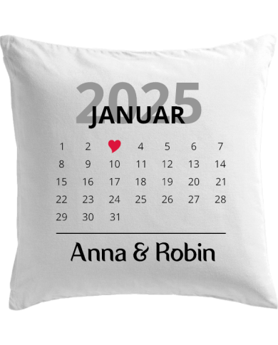 Kalender-Datum-Kissen weiß Kalender-Datum-Kissen weiß