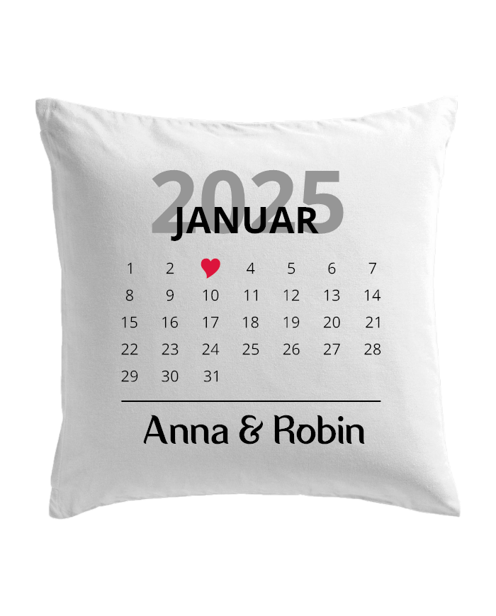 Kalender-Datum-Kissen weiß Kalender-Datum-Kissen weiß