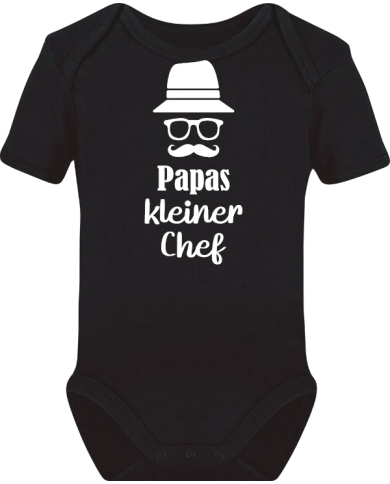 Papas kleiner Chef Babybody schwarz Papas kleiner Chef Babybody schwarz