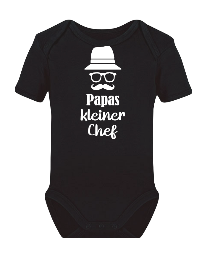 Papas kleiner Chef Babybody schwarz Papas kleiner Chef Babybody schwarz
