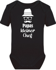 Papas kleiner Chef Babybody schwarz Papas kleiner Chef Babybody schwarz