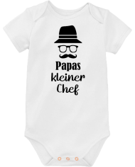Papas kleiner Chef Babybody weiß Papas kleiner Chef Babybody weiß