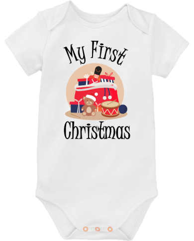 My First Christmas Babybody weiß