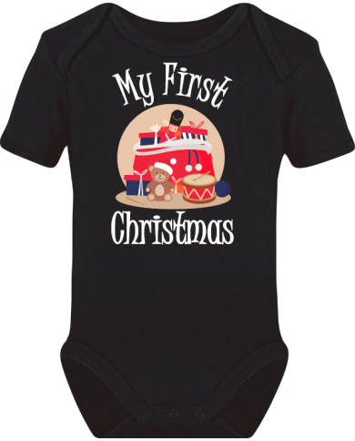 My First Christmas Babybody schwarz
