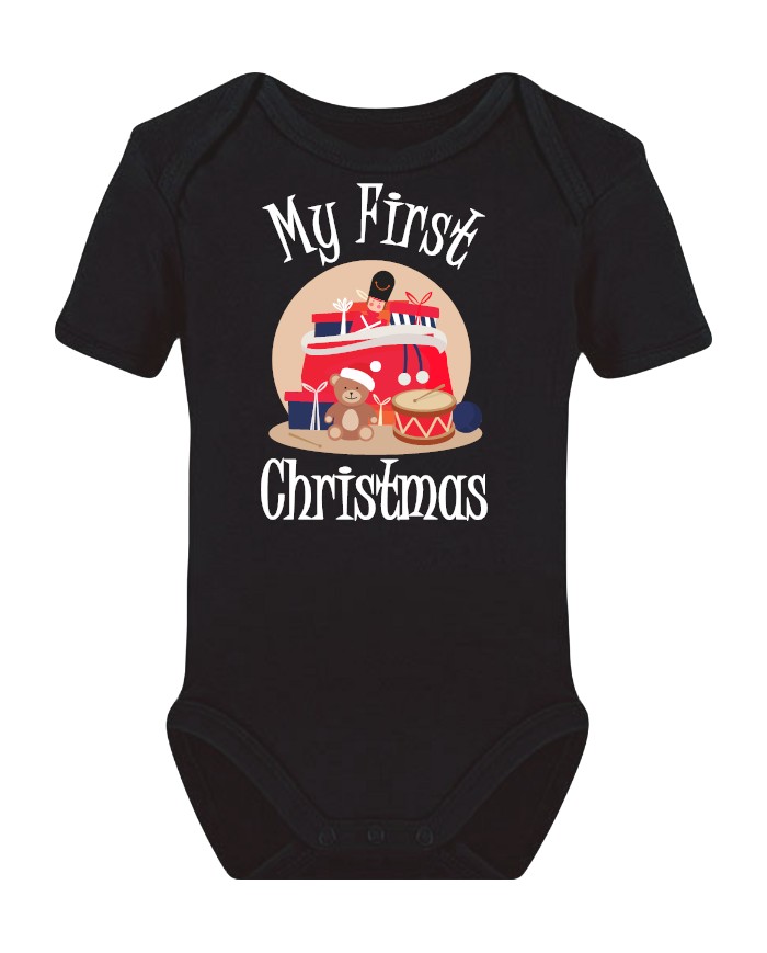 My First Christmas Babybody schwarz