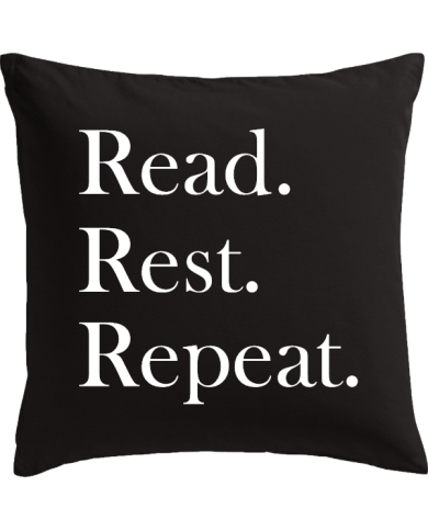 Read Rest Repeat Kissen schwarz