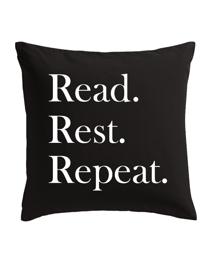 Read Rest Repeat Kissen schwarz
