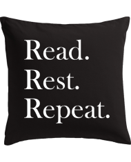 Read Rest Repeat Kissen schwarz
