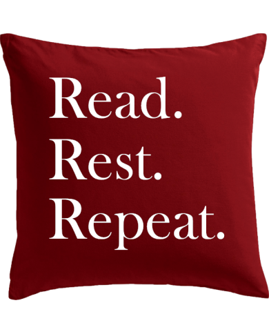 Read Rest Repeat Kissen rot