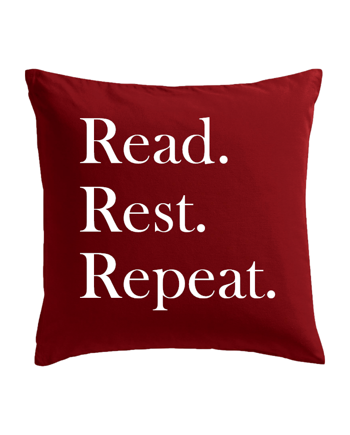 Read Rest Repeat Kissen rot