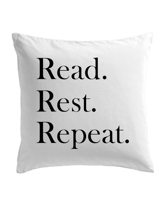 Read Rest Repeat Kissen weiß