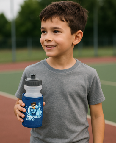 Trinkflasche „Hydration Hero“  Superhelden-Flasche für Sport, Schule & Alltag