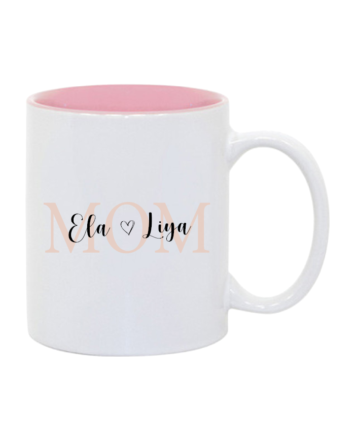 Mom mit Wunschnamen Tasse rosa