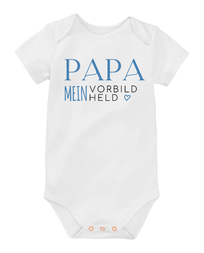 Papa mein Vorbild und Held Babybody weiß