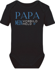 Papa mein Vorbild und Held Babybody schwarz