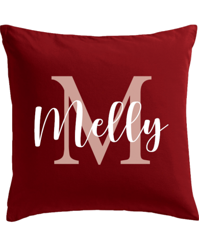 Wunschname mit Initialen Kissenbezug rot