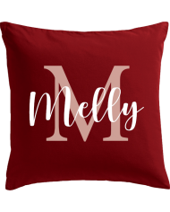 Wunschname mit Initialen Kissenbezug rot