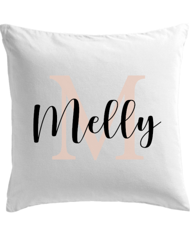Wunschname mit Initialen Kissenbezug weiß