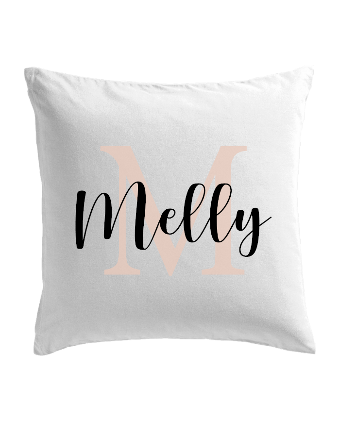 Wunschname mit Initialen Kissenbezug weiß
