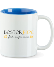 Bester Papa - heute, morgen, immer Tasse Tasse blau