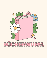 Bücherwurm Jutebeutel Design