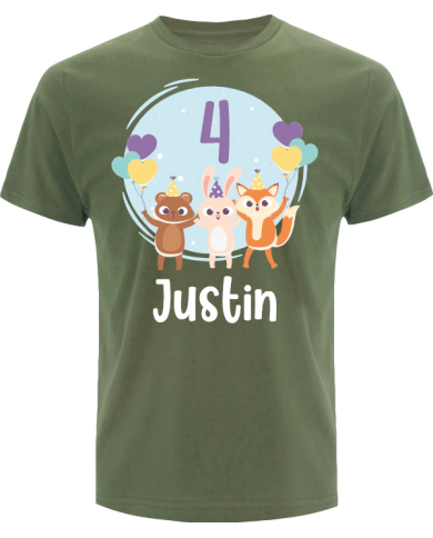 Geburtstagsshirt mit Wunschnamen und Wunschzahl T-Shirt grün