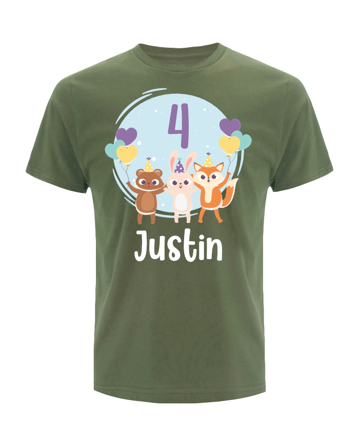 Geburtstagsshirt mit Wunschnamen und Wunschzahl T-Shirt grün