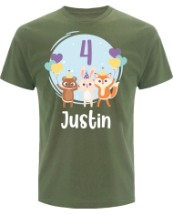 Geburtstagsshirt mit Wunschnamen und Wunschzahl T-Shirt grün