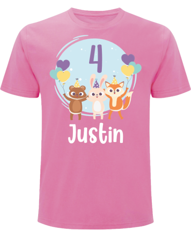 Geburtstagsshirt mit Wunschnamen und Wunschzahl T-Shirt rosa