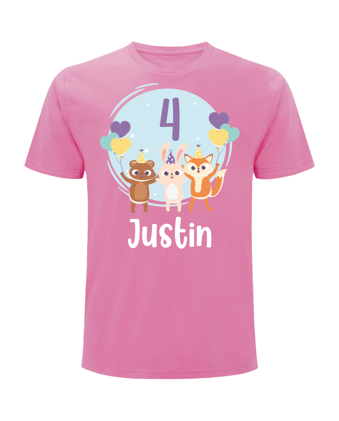Geburtstagsshirt mit Wunschnamen und Wunschzahl T-Shirt rosa