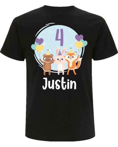 Geburtstagsshirt mit Wunschnamen und Wunschzahl T-Shirt schwarz