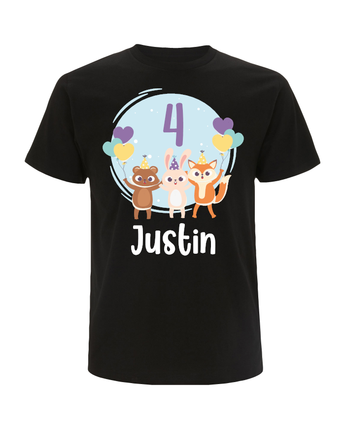 Geburtstagsshirt mit Wunschnamen und Wunschzahl T-Shirt schwarz