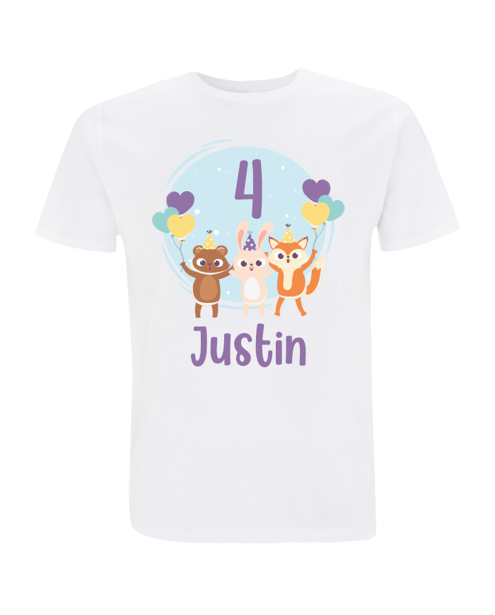 Geburtstagsshirt mit Wunschnamen und Wunschzahl T-Shirt weiß