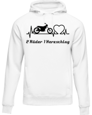 2 Räder 1 Herzschlag Hoodie weiß