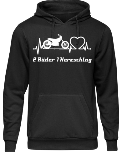2 Räder 1 Herzschlag Hoodie schwarz