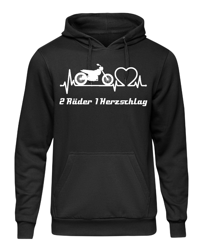 2 Räder 1 Herzschlag Hoodie schwarz