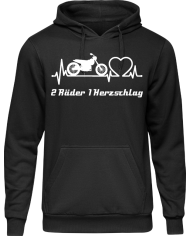 2 Räder 1 Herzschlag Hoodie schwarz