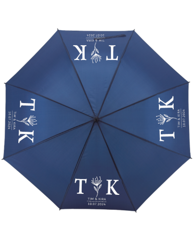 Personalisierter Regenschirm mit Initialen & Datum – Hochwertiger Partnerschirm