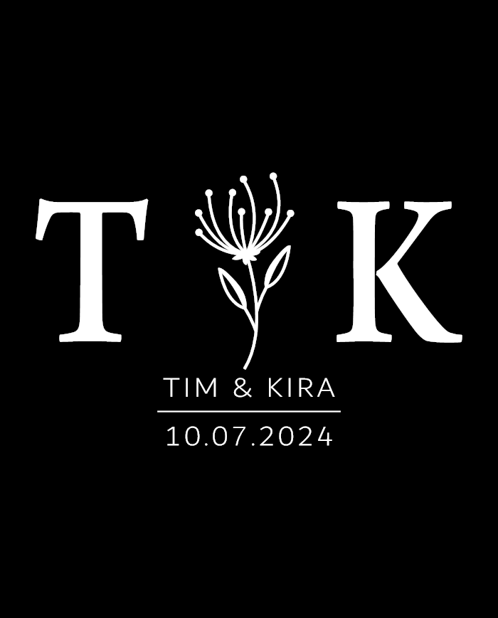 Personalisierter Regenschirm mit Initialen & Datum – Hochwertiger Partnerschirm