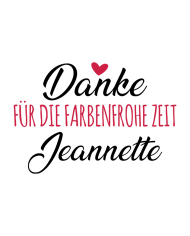 Danke für die farbenfrohe Zeit mit Wunschnamen Coffee to go Becher Design