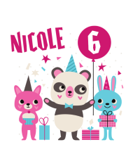 Wunschnamen Geburtstag Tiere T-Shirt Design