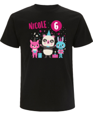 Wunschnamen Geburtstag Tiere T-Shirt schwarz