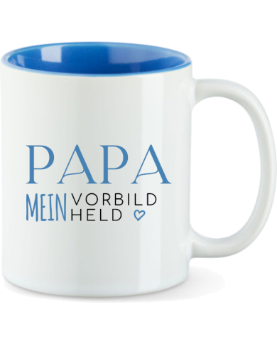 Papa mein Vorbild und Held Tasse