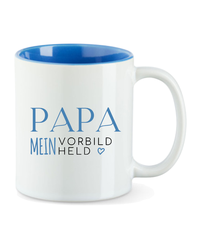 Papa mein Vorbild und Held Tasse