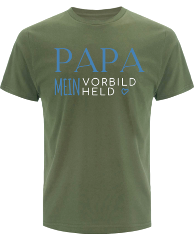 Papa mein Vorbild und Held T-Shirt grün